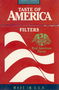 Пачка сигарет TASTE OF AMERICA с рисунком флага в красных тонах 