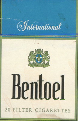 Сигареты BENTOEL Пачка в светлых тонах с рисунком герба