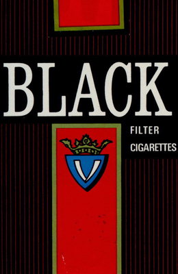 BLACK. Черного цвета пачка с красными прямоугольниками