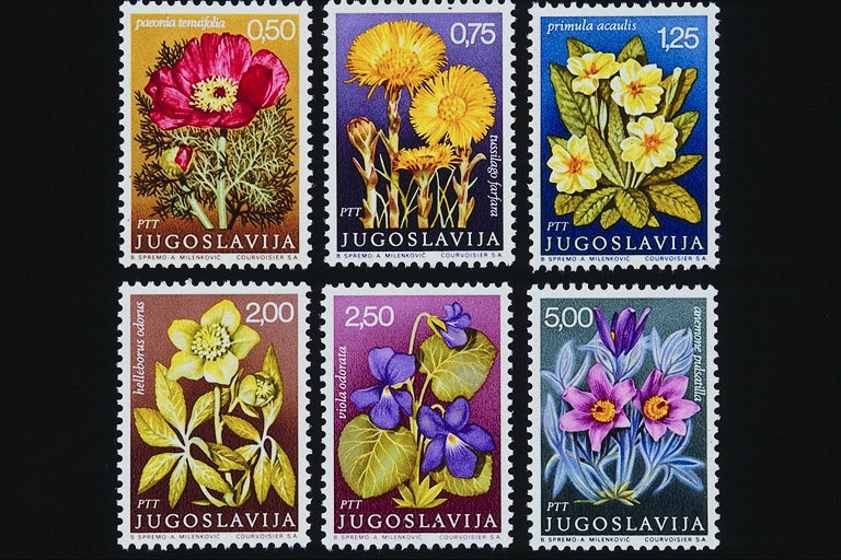 Цветы на марках