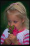 Vajzë e vogël me lule