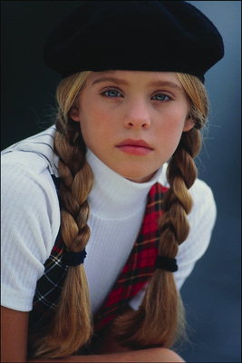 A girl with two braids