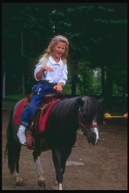 Jente på pony