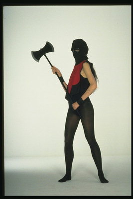 Girl in costume executioner