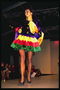 Skirt in skladochku. Multi-colored satin stripes
