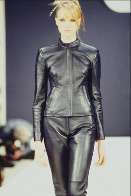 Leather suit. Jacket and trousers