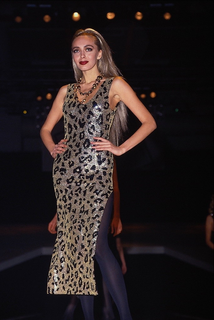 שמלה אפור - צהוב Leopard עם גוון