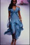 A blue dress with a bow, a thin lightweight summer fabric