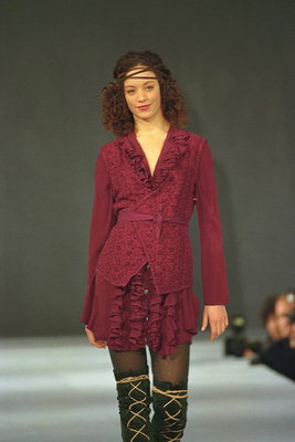 Suit. Jacket and skirt burgundy color