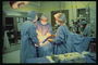 Surgeons và y tá. Trong operetsionnom Hall