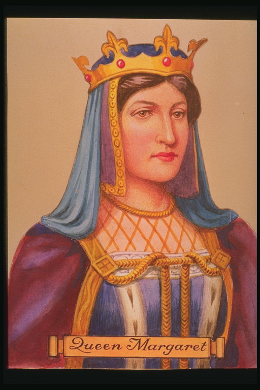 Женщина в короне с рубинами. Накидка голубого и темно-малинового  цвета. Королева Марго