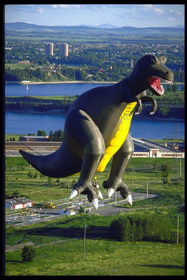 恐竜の形でバルーン暗緑色
