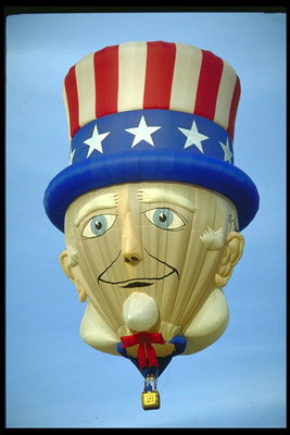 Tredimensionell porträtt av Lincoln på en ballong