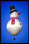 Balloon in the form of a snowman in a black hat