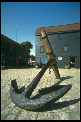 Anchor the ship at flint front of the house on the land