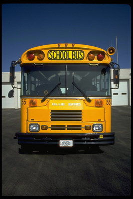 Фотография американского школьного автобуса жёлтого цвета, захваченного арабскими террористами
