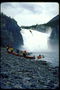 Водопад на горной реке - непреодолимое препятствие для любителей плавания на каяках 