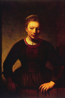 Portret de fată în brun
