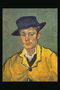 Портрет чоловіка в темно-фіолетовою капелюсі