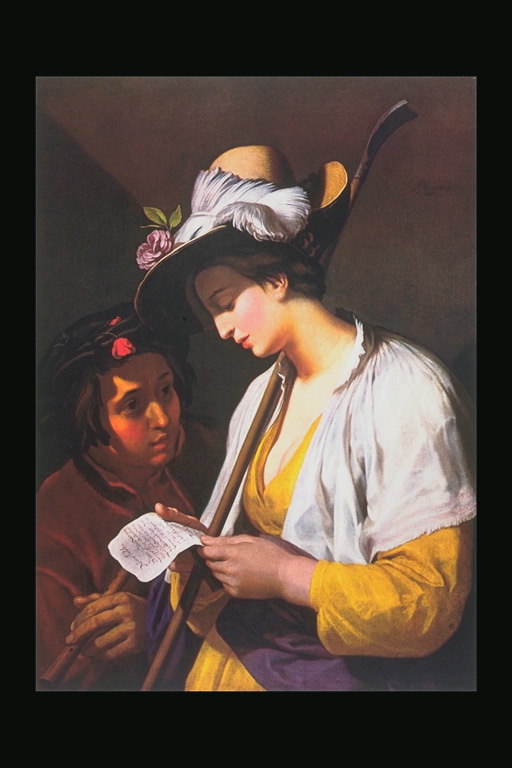 Дівчина в капелюсі читає листа