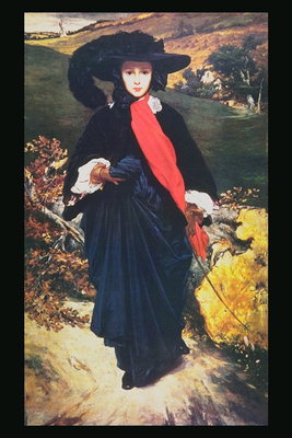 O femeie în negru, merge pe drum