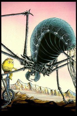 Shaggy păianjen şi galben de om